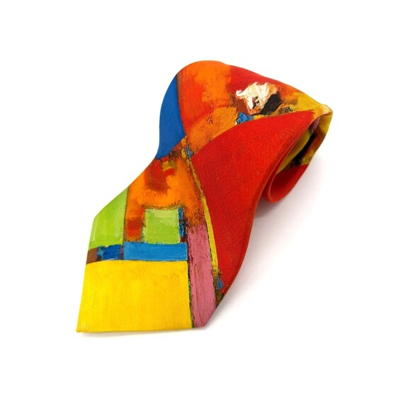 Art Institute of Chicago Other - Art Institute of Chicago Abstract Silk Tie Made in Italy Vibrant Multi-Color
